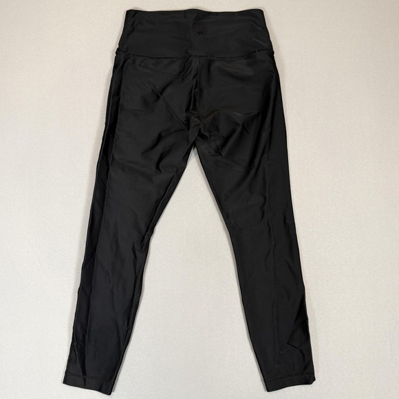 Lululemon Leggings Womens‎ 10 Black High Rise Ankle Moto Mesh Yoga Athletic - Picture 2 of 8